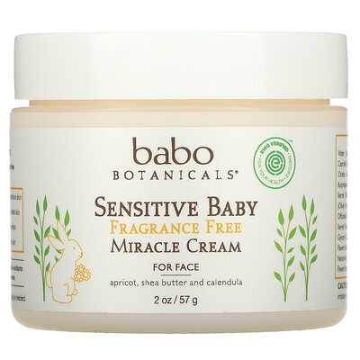 Babo Botanicals Крем для лица Sensitive Baby Miracle, без отдушек, 57 г (2 унции)