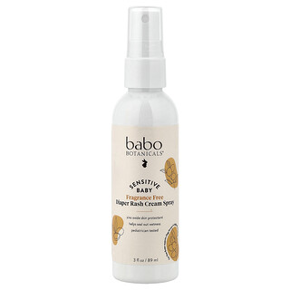 Babo Botanicals, Sensitive Baby, Крем спрей против обриви от пелени, без аромат, 3 течни унции (89 ml)