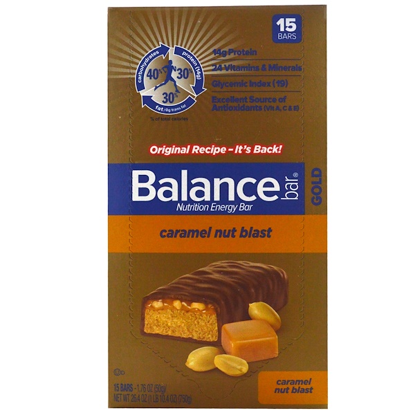 Balance bar Gold nutrition Energy bar caramel nut blast - 15 ct (750049015007)