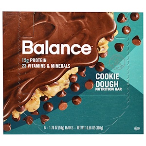 Balance Bar, Батончик Здорового Питания, печенье Тесто, 6 баров, 1,76 унции (50 г) каждый