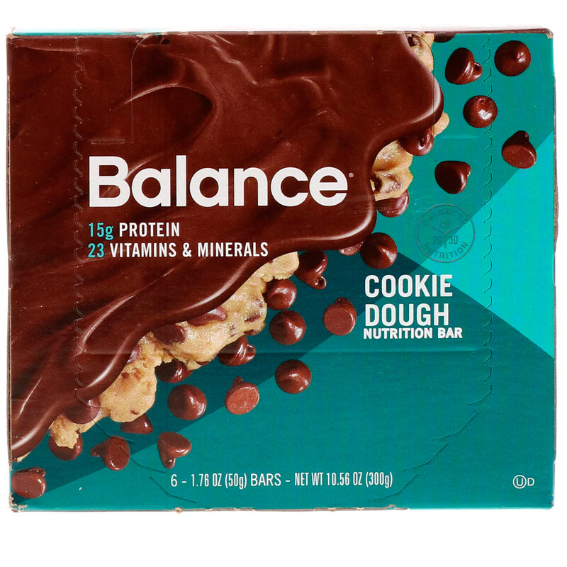 Balance Bar, Nutrition Bar, Cookie Dough, 6 Bars, 1.76 oz (50 g) Each iHerb