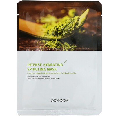 Biorace Intense Hydrating Spirulina Mask, 1 Sheet, 0.84 fl oz (25 ml)