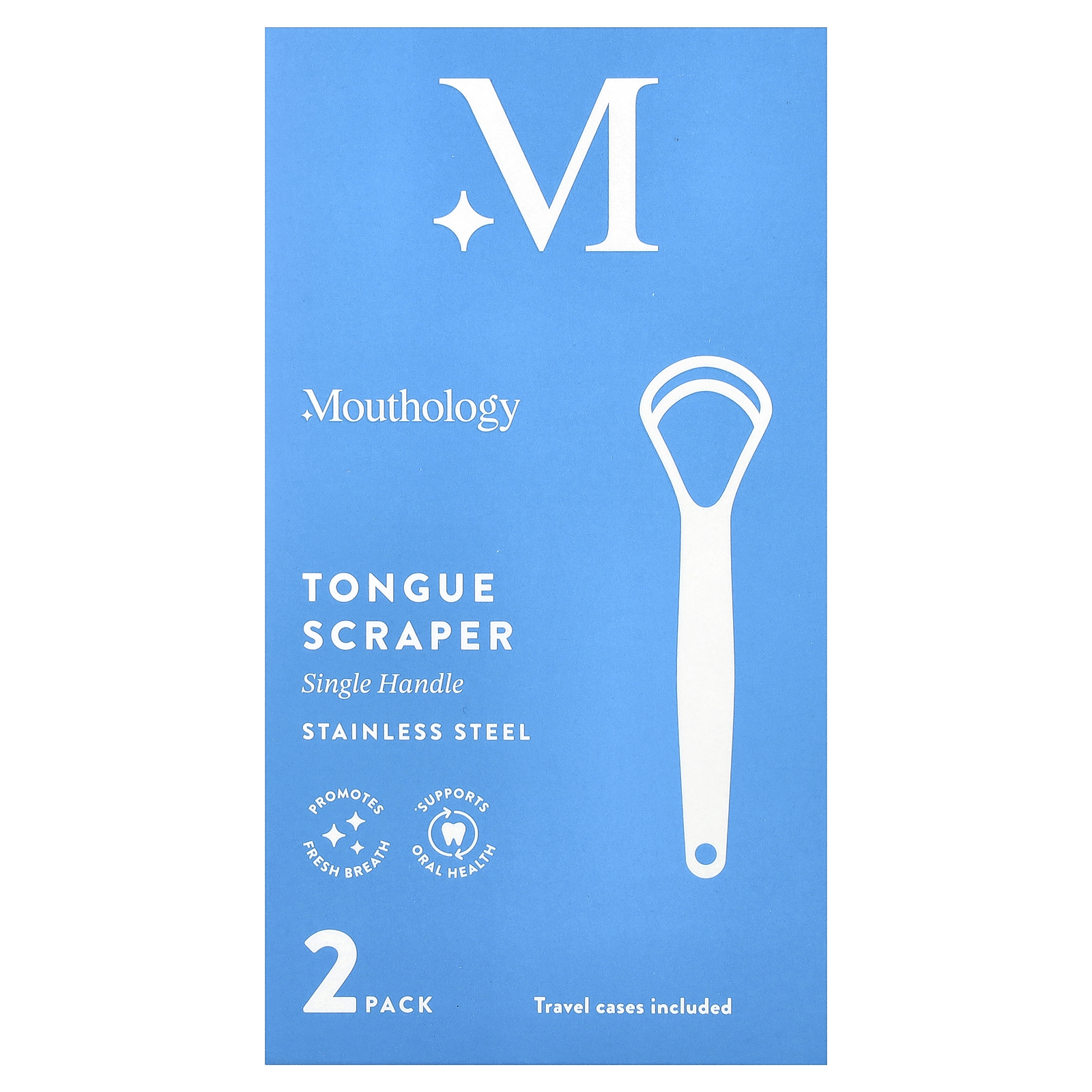 Скребки для языка из нержавеющей стали в дорожных футлярах 2 штуки 3090₽