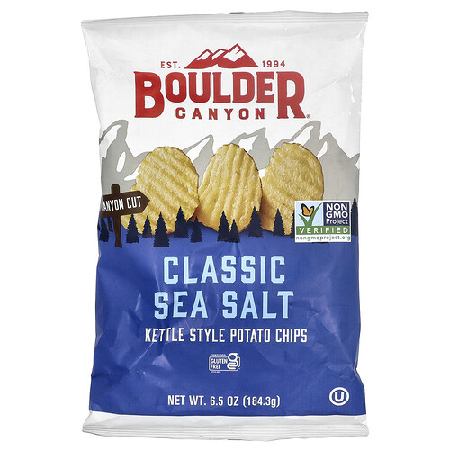 Boulder Canyon, Kettle Style Potato Chips, Classic Sea Salt, 6.5 oz (184.3 g)
