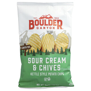Boulder Canyon, Patatas fritas estilo Kettle, Crema ácida y cebollín, 184,3 g (6,5 oz)