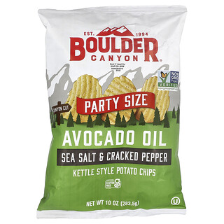 Boulder Canyon, Patatas fritas estilo Kettle con aceite de aguacate, Sal marina y pimienta molida, 283,5 g (10 oz)