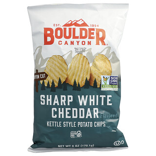 Boulder Canyon, Kettle Style Potato Chips, Sharp White Cheddar, 6 oz (170.1 g)