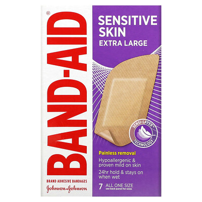 

Band Aid Adhesive Bandages Sensitive Skin Extra Large 7 Count