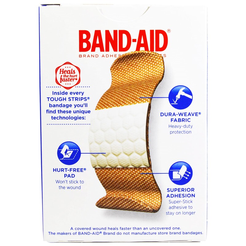 Band Aid, Adhesive Bandages, Tough Strips, 20 Bandages - iHerb