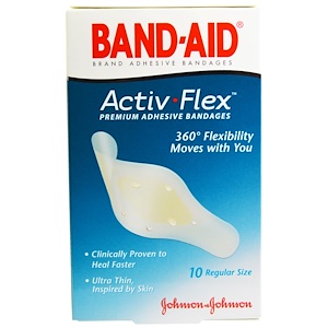 Отзывы о Бэнд Эйд, Premium Adhesive Bandages, Activ-Flex, 10 Bandages