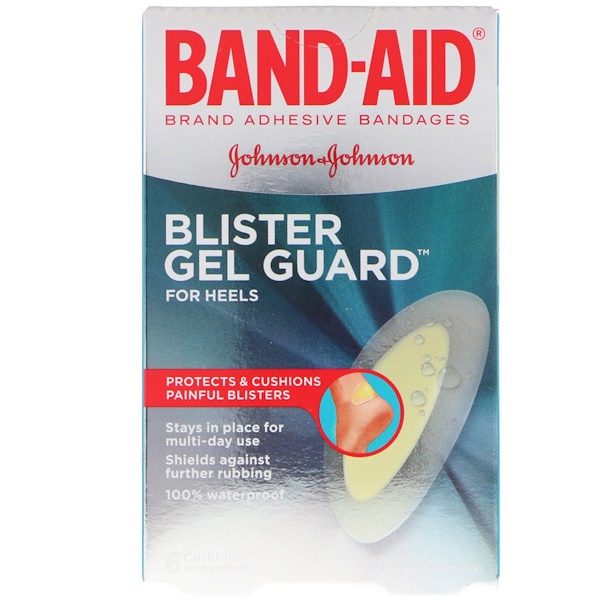 Band Aid, Adhesive Bandages, Blister Gel Guard For Heels, 6 Cushions