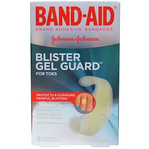 Отзывы о Бэнд Эйд, Adhesive Bandages, Blister Gel Guard for Toes, 8 Cushions