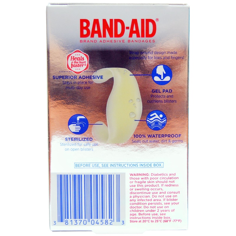 Band Aid, Adhesive Bandages, Blister Gel Guard for Toes, 8 Cushions iHerb