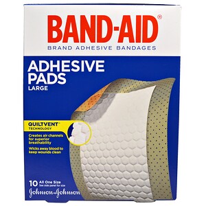 Отзывы о Бэнд Эйд, Adhesive Bandages, Adhesive Pads, Large, 10 Pads