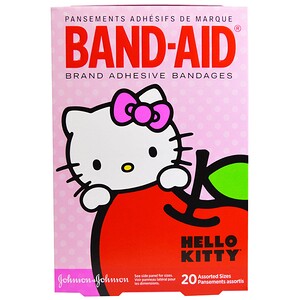 Отзывы о Бэнд Эйд, Adhesive Bandages, Hello Kitty, 20 Assorted Sizes