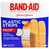 Adhesive Bandages, Plastic Strips, 60 Bandages