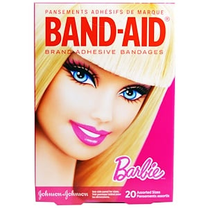 Отзывы о Бэнд Эйд, Adhesive Bandages, Barbie, 20 Assorted Sizes