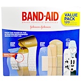 Band Aid, Пластыри, перевязки, экономичная упаковка, 5 пачек, 120 штук отзывы
