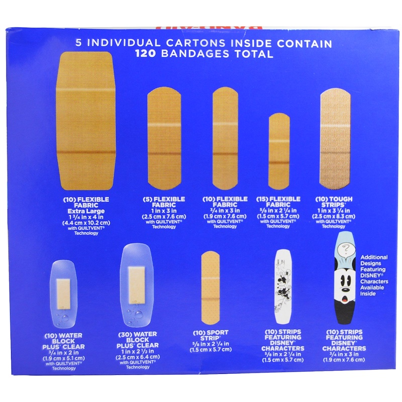 Band Aid, Adhesive Strips, Bandages, Value Pack, 5 Cartons, 120