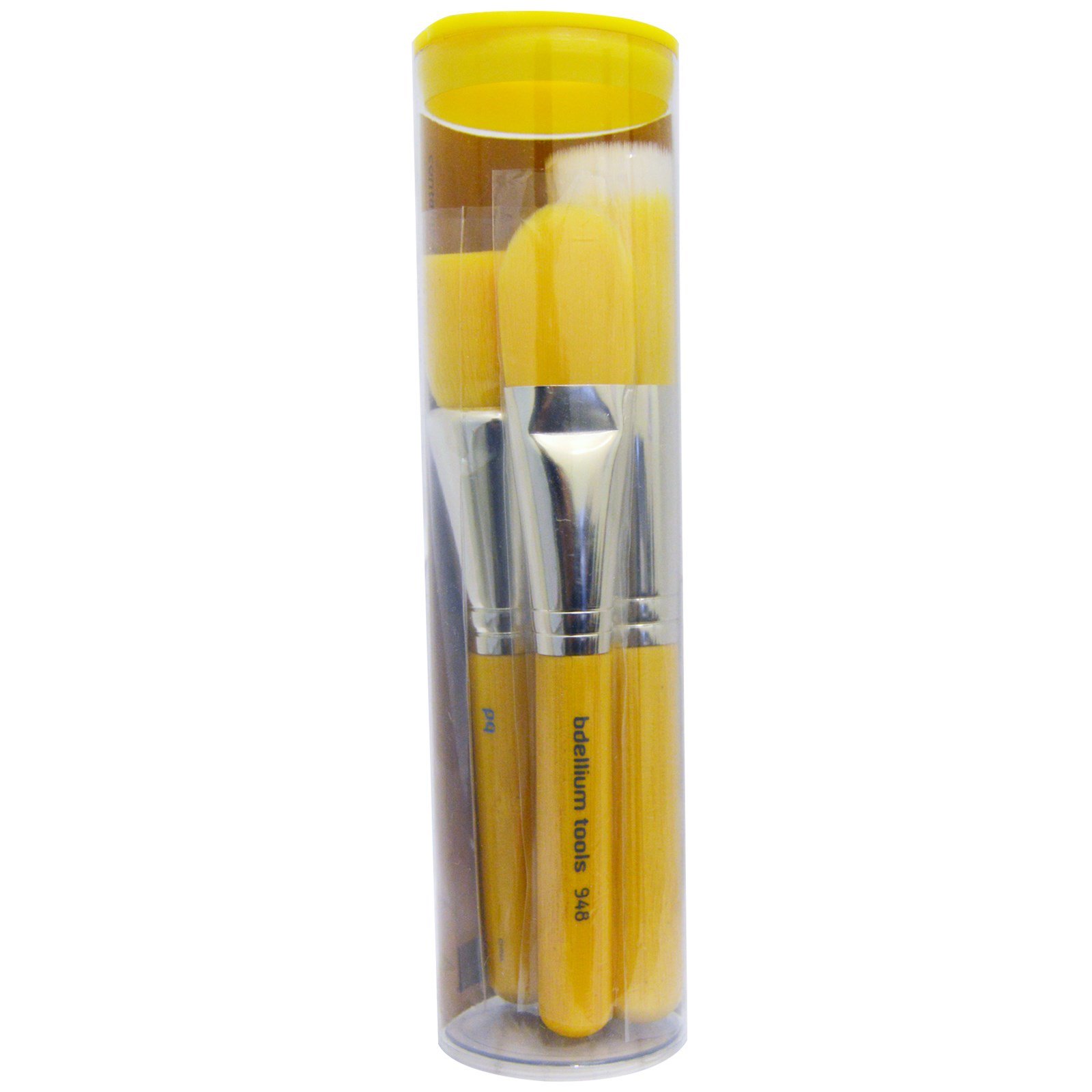 Bdellium Tools, Yellow Bambu Series, Foundation, 4 Piece Brush Set iHerb