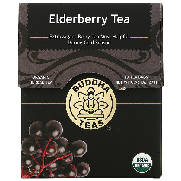 Organic Herbal Tea, Elderberry, 18 Tea Bags, 0.95 oz (27 g)