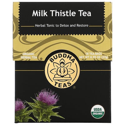 Buddha Teas Organic Herbal Tea, расторопша, 18 чайных пакетиков, 27 г (0,95 унции)