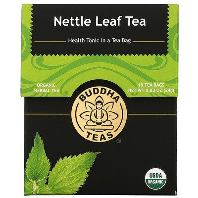 Buddha Teas Organic Herbal Tea, листья крапивы, 18 чайных пакетиков, 24 г (0,83 унции)