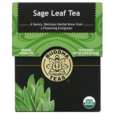 Купить Buddha Teas Органический травяной чай, листья шалфея, 18 чайных пакетиков, 24 г (0, 83 унции)