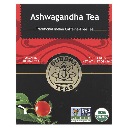Buddha Teas, Organic Herbal Tea, Bio-Kräutertee, Ashwagandha, 18 Teebeutel, 36 g (1,27 oz.)