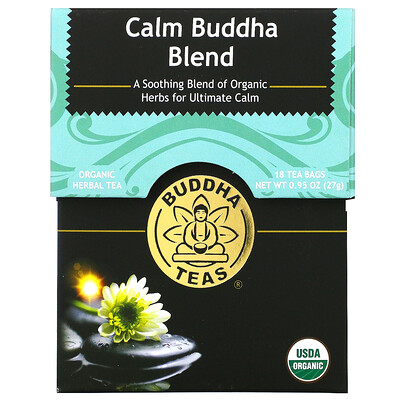 Buddha Teas Calm Buddha, смесь чая, 18 чайных пакетиков, 27 г (0,95 унции)