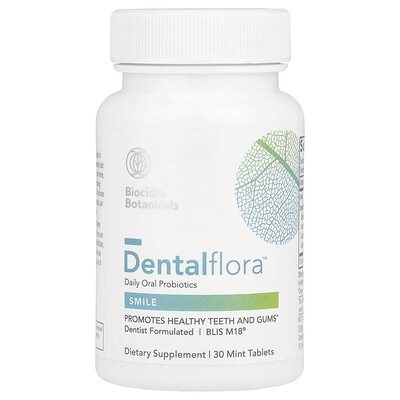 Product Image for Biocidin Botanicals, Dentalflora , Daily Oral Probiotics, 30 Mint Tablets
