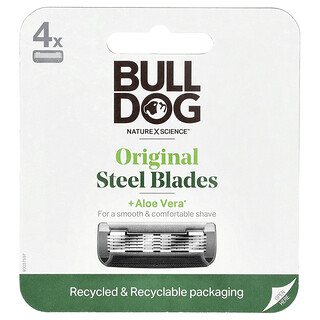 Bulldog Skincare For Men, Lames en acier d'origine, Recharge, 4 capsules