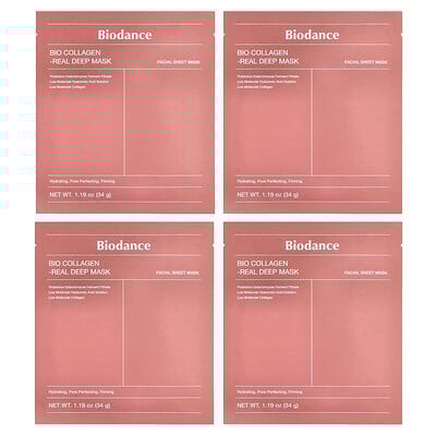 Biodance, Bio Collagen Real Deep Beauty Mask, 4 Sheets, 1.19 oz (34 g) Each