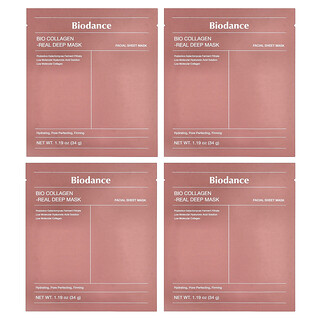 Biodance, Bio Collagen Real Deep Beauty maszk, 4 lap, 34 g (1,19 uncia) egyenként