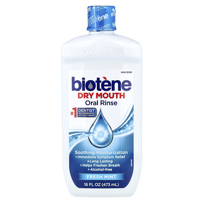 Biotene Dental Products, Enjuague bucal para sequedad bucal, Menta fresca, 473 ml (16 oz. líq.)