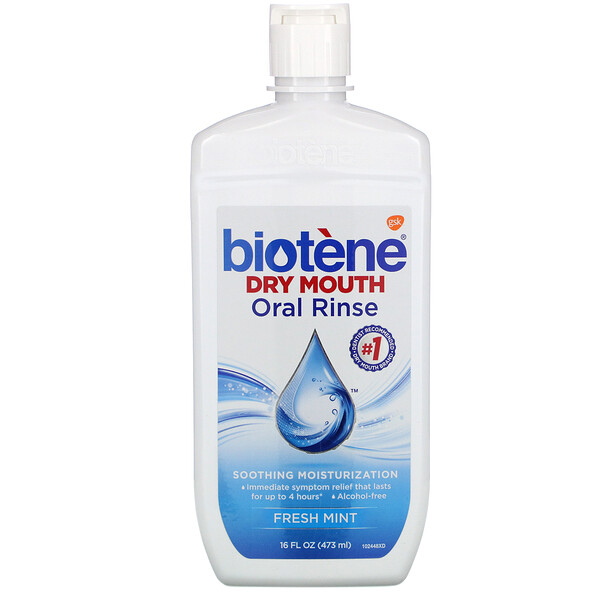 Biotene Dental Products, ドライマウスオーラルリンス、フレッシュミント、473ml（16液量オンス）