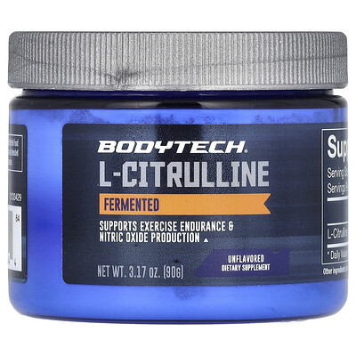 BodyTech, L-citrulina, Fermentada, Sin sabor, 90 g (3,17 oz)