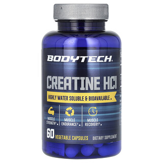 BodyTech, Creatine HCl, 750 mg, 60 Vegetable Capsules