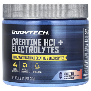 BodyTech, Κρεατίνη HCl + Ηλεκτρολύτες, Rocket Pop, 8,8 oz (249,75 g)