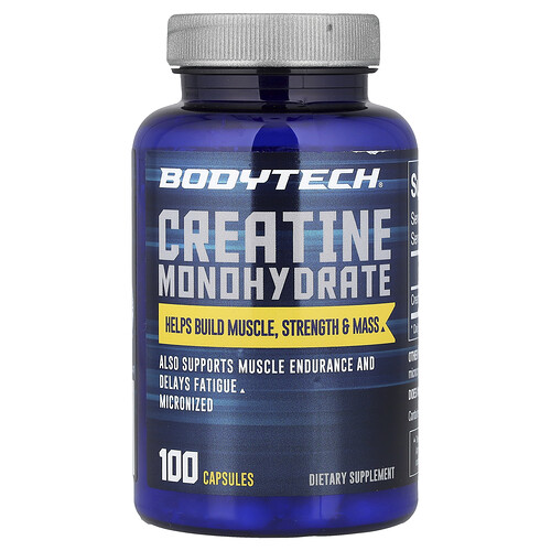 BodyTech, Creatine Monohydrate, Kreatinmonohydrat, 100 Kapseln (750 mg pro Kapsel)