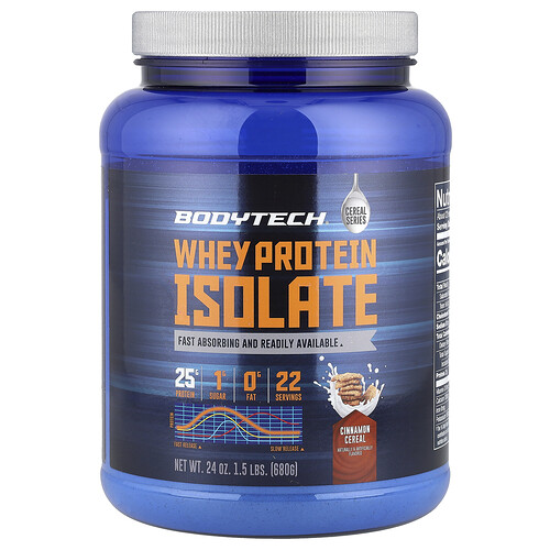BodyTech, Whey Protein Isolate, Molkenproteinisolat, Zimtmüsli, 680 g (1,5 lbs.)