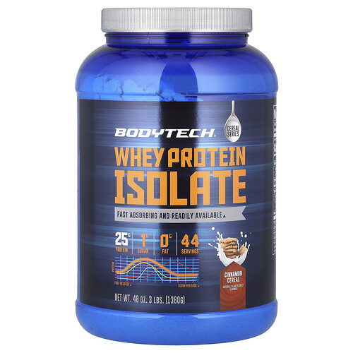 BodyTech, Whey Protein Isolate, Molkenproteinisolat, Zimtmüsli, 1.360 g (3 lbs.)