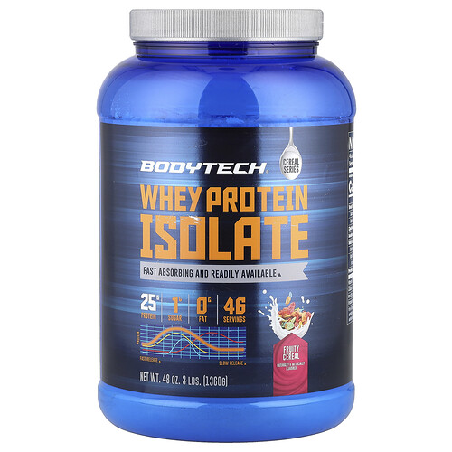 BodyTech, Whey Protein Isolate, Molkenproteinisolat, fruchtiges Müsli, 1.360 g (3 lbs.)