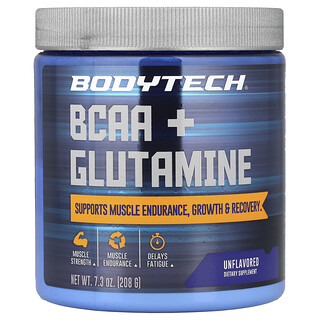 BodyTech, BCAA + Glutamine, Unflavoured, 7.3 oz (208 g)