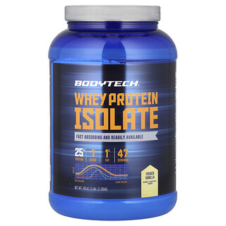BodyTech, Izolat de proteine din zer, vanilie franceză, 3 lbs (1,36 kg)