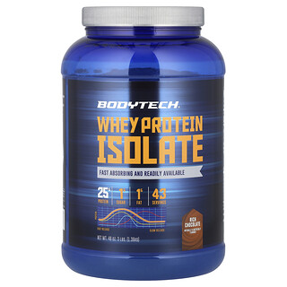 BodyTech, Izolat de proteine din zer, ciocolată bogată, 3 lbs (1,36 kg)