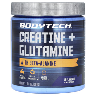BodyTech, Κρεατίνη + Γλουταμίνη με Βήτα-Αλανίνη, Χωρίς Γεύση, 306 γρ.