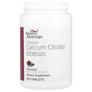 Bariatric Advantage, Citrato de calcio masticable, Chocolate, 270 comprimidos