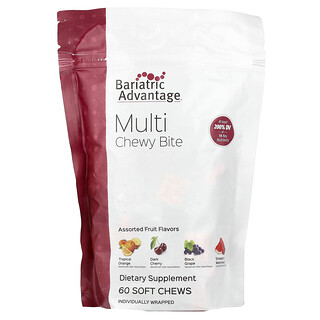 Bariatric Advantage, Multi Chewy Bite, Assorted Fruit, 60 Soft Chews