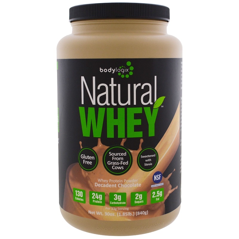 Bodylogix, Proteína Whey natural em pó, Chocolate Belga, 30 oz (840 g